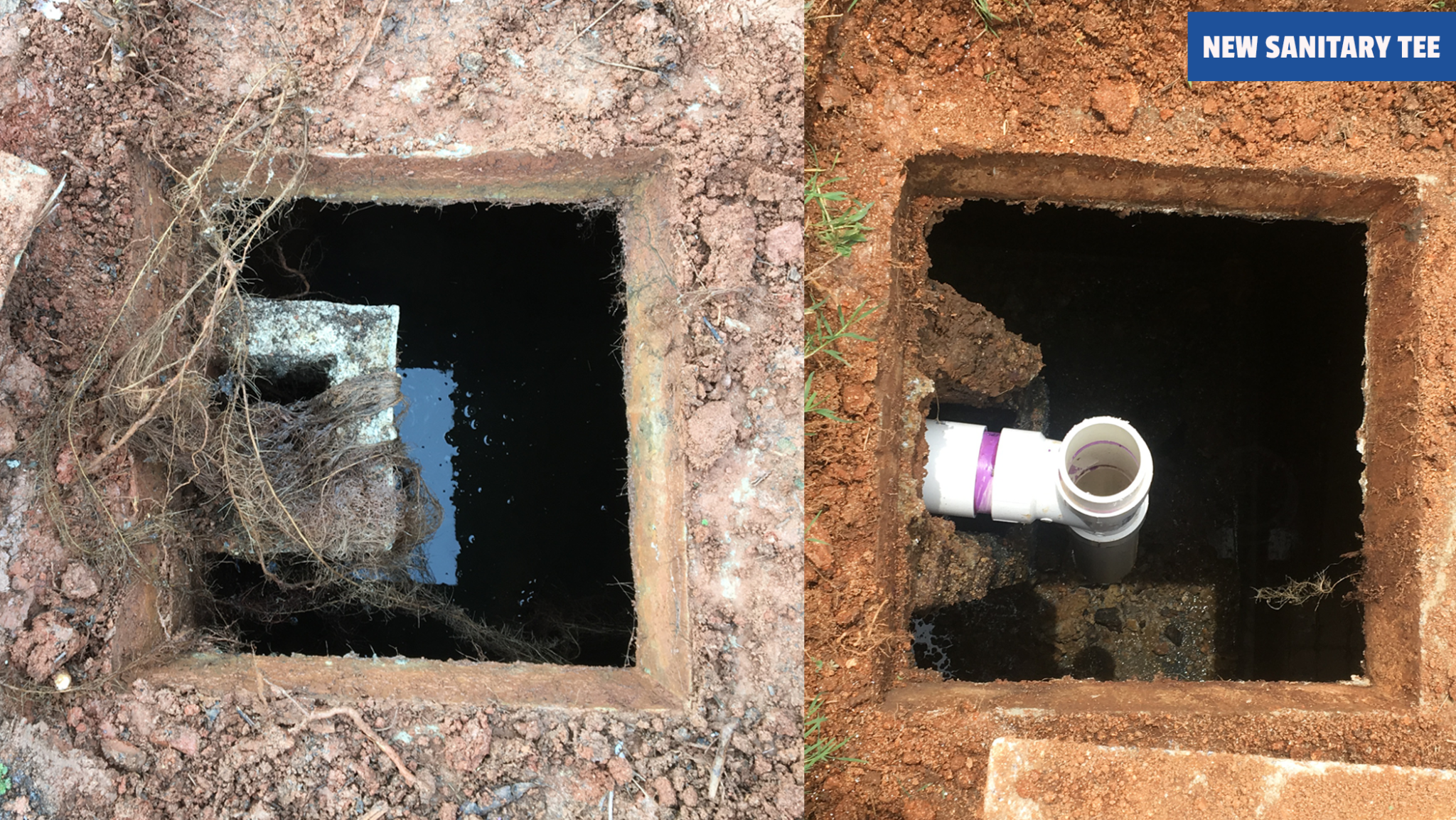 TW Ammons Septic - Installing a new sanitary tee