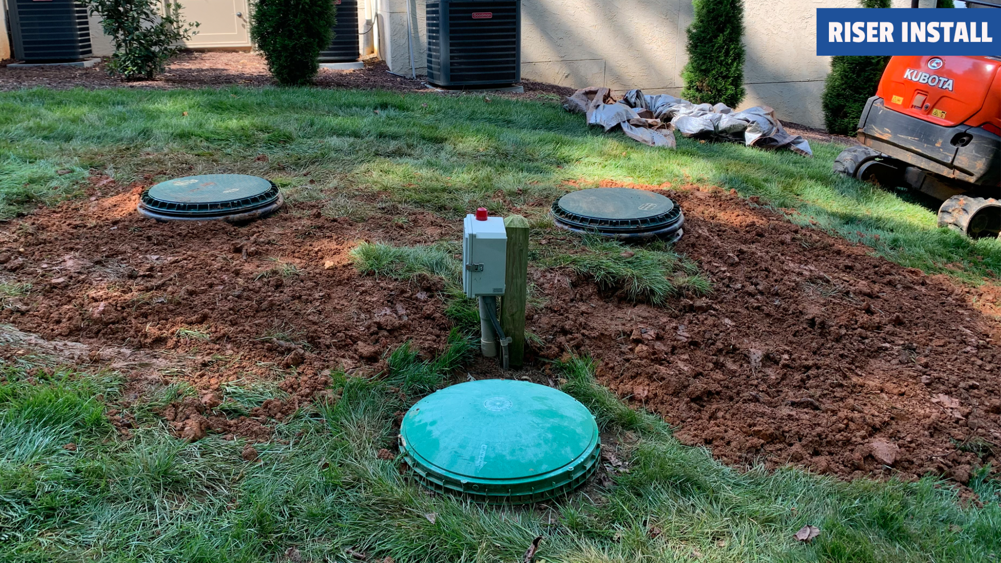 TW Ammons Septic - The final result of installing risers onto the inlet and outlet of the septic tank.